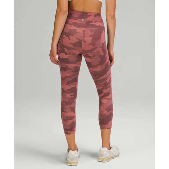 Lululemon Wunder Train HR Crop 23" Heritage 365 Camo Brier Rose Multi  12 NWT - Picture 3 of 6